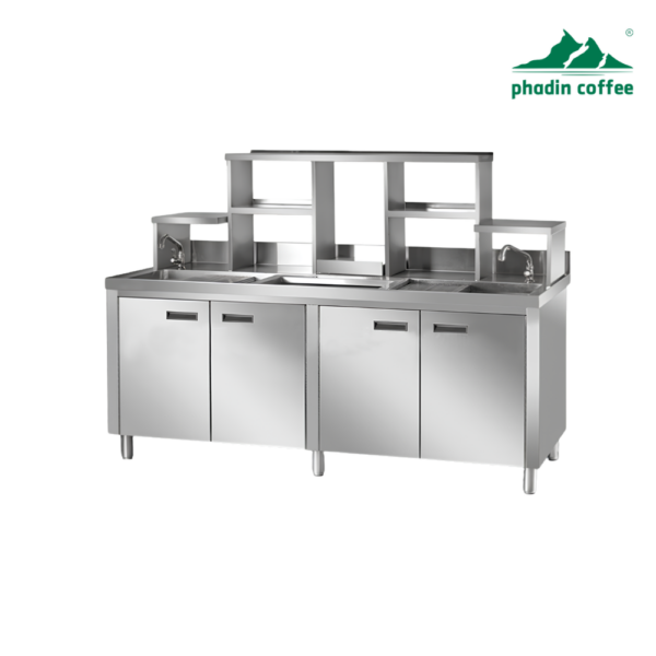 Quầy bar inox trà sữa 1,8m