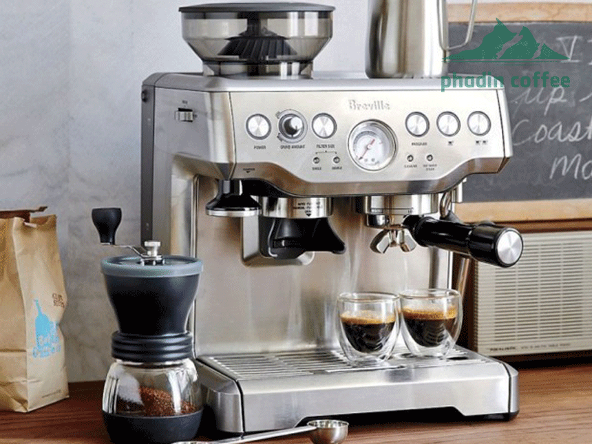 Máy pha cà phê Breville 870 Barista Express - Phadin Coffee - Nhà cung cấp thiết bị ngành FnB