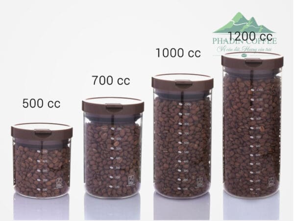 Hũ thuỷ tinh đựng cà phê có van 1 chiều