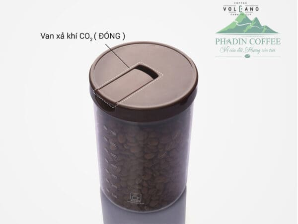 Hũ thuỷ tinh đựng cà phê có van 1 chiều