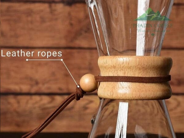 Bình pha Chemex 3 cups tay cầm bằng gỗ