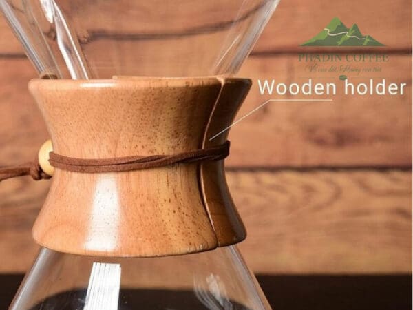 Bình pha Chemex 6 cups tay cầm bằng gỗ