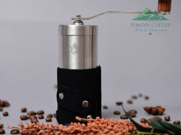 Cối xay cà phê bằng tay inox 304, lót tay bằng da - ảnh chi tiết 7 tại Phadin