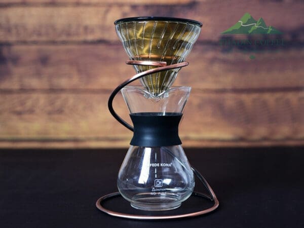 Giá đỡ phễu pha hình xoắn ốc màu đồng