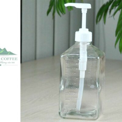Bình bơm đường thủy tinh 1100ml có vòi pump 10cc