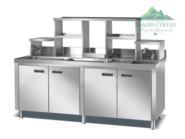 Quầy bar inox trà sữa 2m