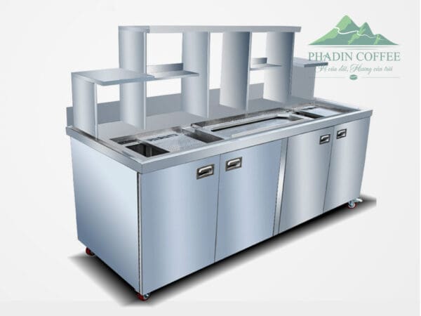 Quầy bar inox trà sữa 2m