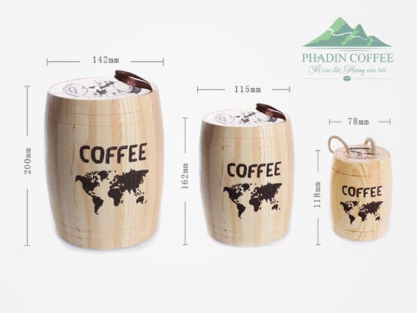 Thùng gỗ trưng bày cà phê size 1