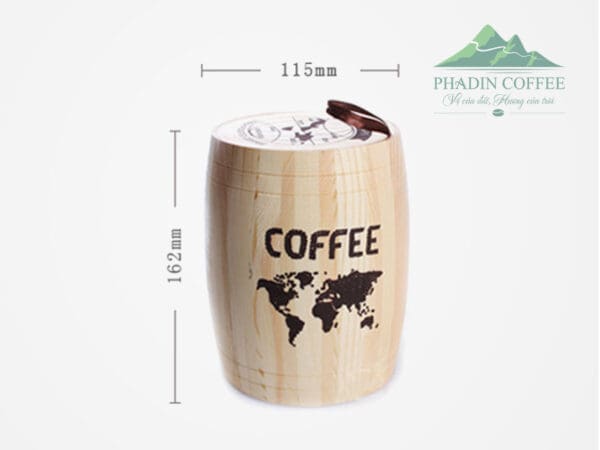 Thùng gỗ trưng bày cà phê size 2