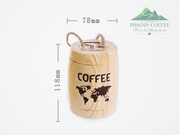 Thùng gỗ trưng bày cà phê size 3