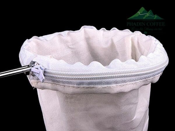 Vợt lọc trà vừa: sâu 32cm, đường kính 19cm, dài 34.5cm