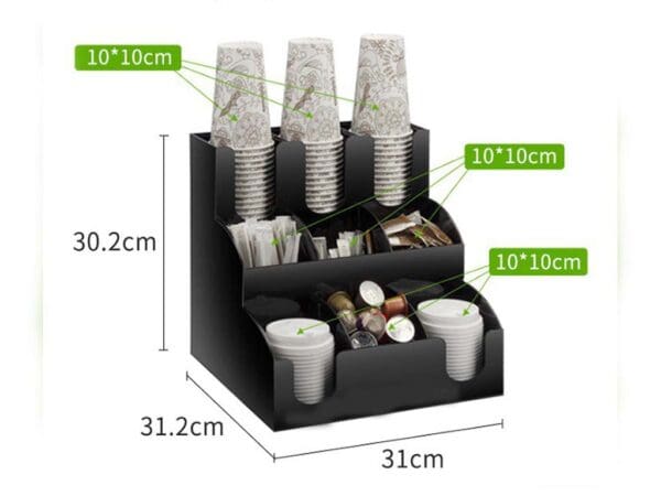 Kệ cốc mica 9 ngăn 3 tầng