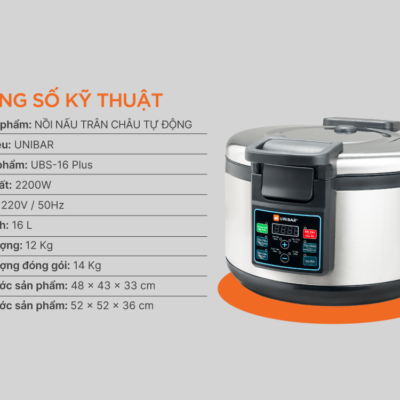 Nồi nấu trân châu tự động Unibar UBSK-16PLUS