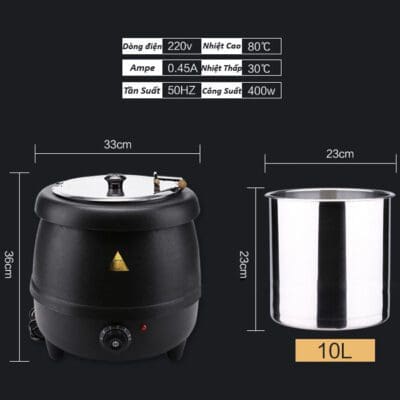 Nồi ủ trân châu vỏ gang 10L