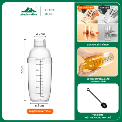 Bình lắc Shaker pha chế nhựa 700ml