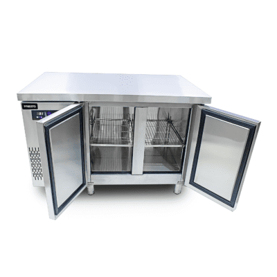 Bàn mát | Bàn lạnh quầy bar FORESTO KM-12 D1200xR600xC800 | Quạt gió | Cánh inox