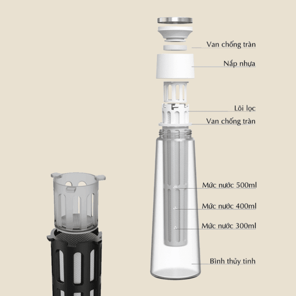 Chai Cold Brew Timemore ngâm cà phê lạnh cao cấp 600ml