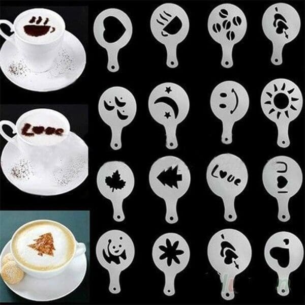 Bộ khuôn rắc bột Capuccino | 16 tấm nhựa