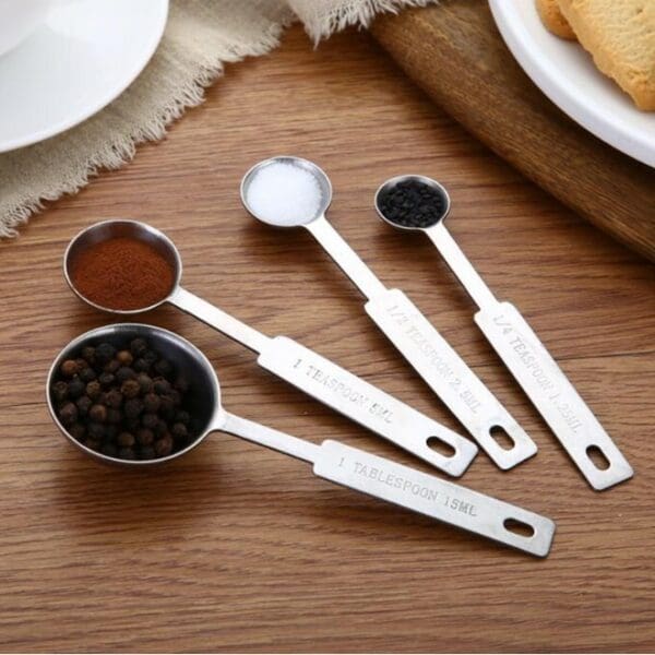 Bộ thìa đong inox | Thìa định lượng inox | 4 chiếc
