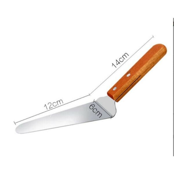 Dao xúc bánh tam giác | Inox cán gỗ | Dùng xúc Pizza, bánh ngọt
