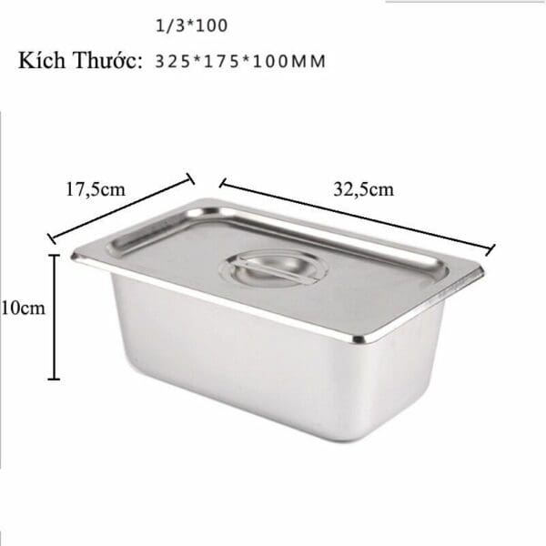 Bộ khay + nắp inox 1/3