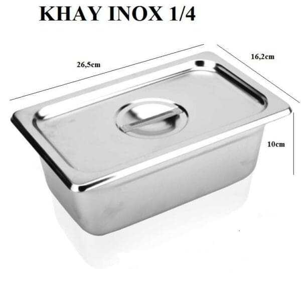 Bộ khay + nắp inox 1/4