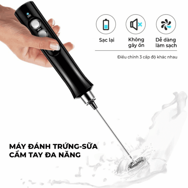 Máy tạo bọt cà phê, đánh trứng cầm tay mini cao cấp EW-071