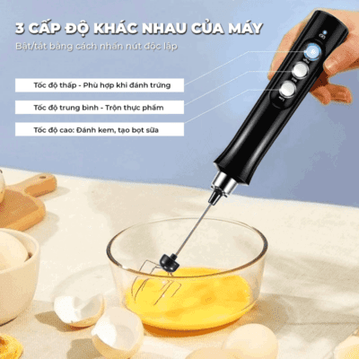 Máy tạo bọt cà phê, đánh trứng cầm tay mini cao cấp EW-071