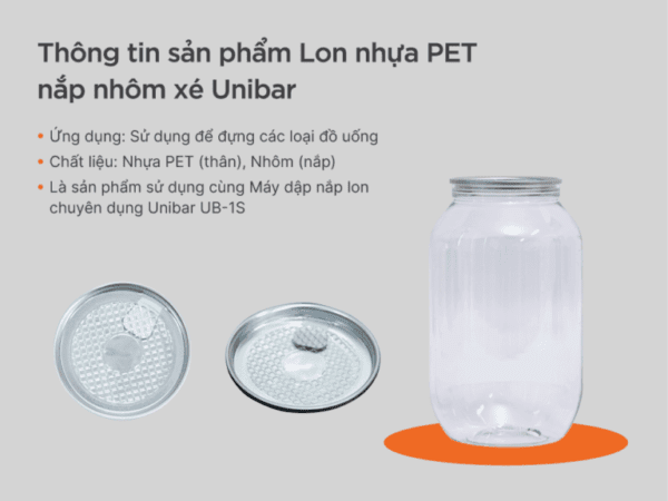 Lon nhựa PET nắp nhôm xé 330ml, 500ml, 700ml