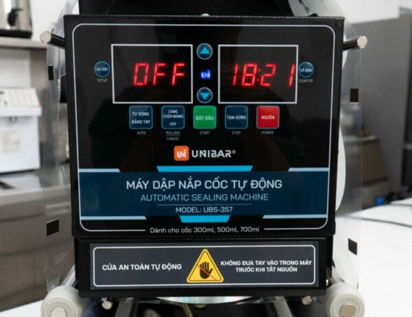 Máy dập nắp cốc tự động Unibar UBS-357