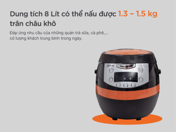 Nồi nấu trân châu tự động Unibar 8L