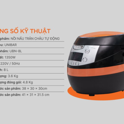 Nồi nấu trân châu tự động Unibar 8L