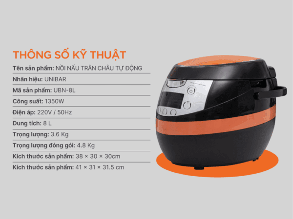 Nồi nấu trân châu tự động Unibar 8L