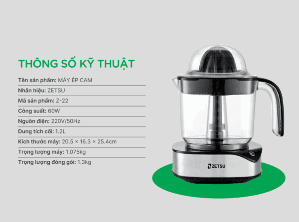 Máy ép cam Zetsu Z-22