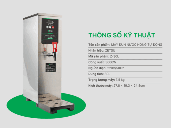 Máy đun nước nóng tự động Zetsu Z-30L