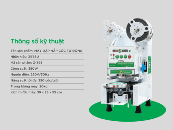 Máy dập nắp cốc tự động Zetsu ZT-895