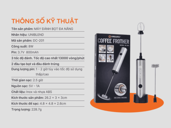 Máy đánh bọt cà phê đa năng Uniblend DC-201