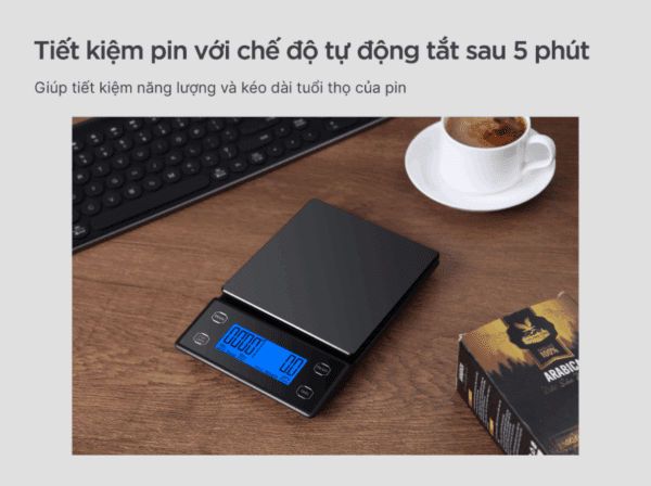 Chế độ tự tắt sau khoảng 5 phút của cân Uniblend UDC-5000
