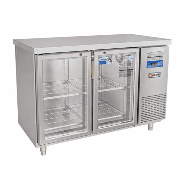 Tủ bàn mát quạt gió Unibar 2 cánh mở kính 1200x750x850