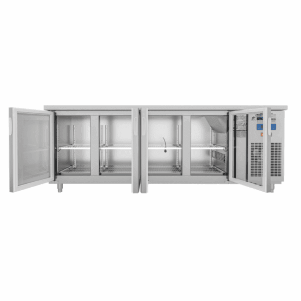 Tủ bàn mát quạt gió Unibar 4 cánh mở kính 2250x750x850