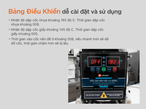 Máy dập nắp cốc tự động Unibar UBS-357