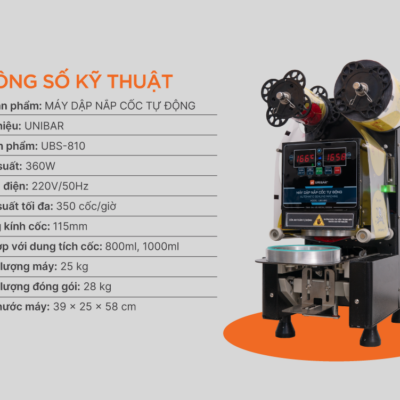 Máy dập nắp cốc tự động Unibar UBS-810