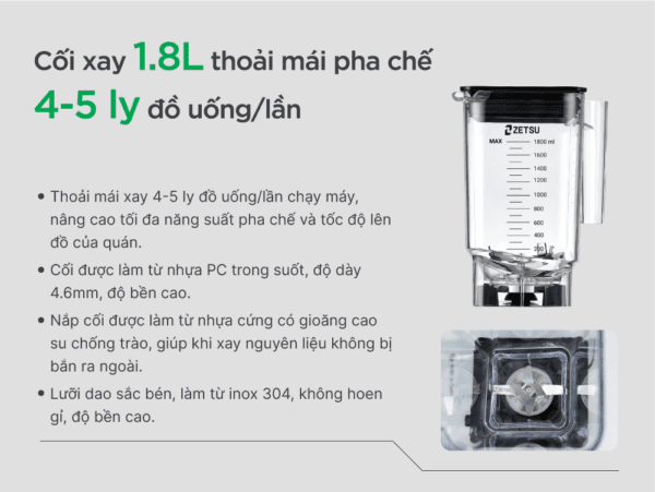 Máy xay sinh tố công nghiệp Zetsu Z-01