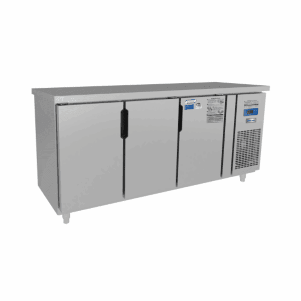 Tủ bàn mát quạt gió Unibar 3 cánh mở inox 1800x750x850