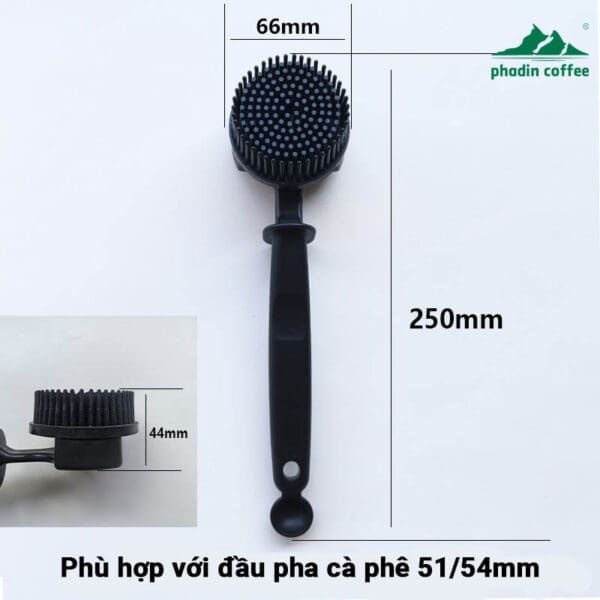 Bàn chải vệ sinh đầu pha máy cà phê – chất liệu silicone, thiết kế cong tròn, dùng để làm sạch lưới lọc và đầu vòi chiết xuất