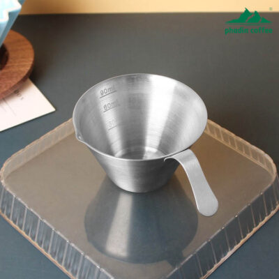 Cốc đong kim loại dùng cho máy pha cà phê Espresso – chất liệu thép không gỉ 304, có vạch chia, dung tích 100ml