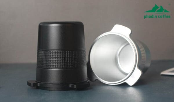 Cốc hứng bột cà phê bằng thép không gỉ 304 – dùng cho tay cầm máy pha cà phê Espresso, kiêm cốc ngửi hương, tương thích với máy xay EK43 và nhiều dòng máy khác