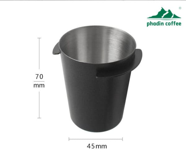 Cốc hứng bột cà phê bằng thép không gỉ 304 – dùng cho tay cầm máy pha cà phê Espresso, kiêm cốc ngửi hương, tương thích với máy xay EK43 và nhiều dòng máy khác