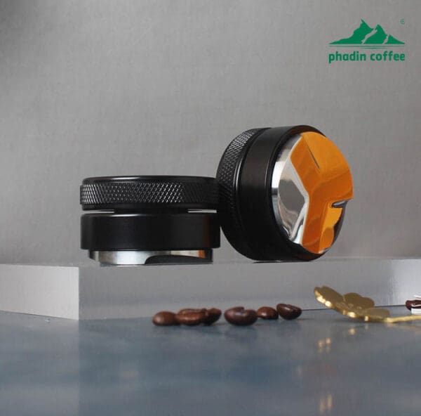 Dụng cụ dàn & ép bột cà phê Macaron bằng thép không gỉ, tamper Espresso điều chỉnh được, đường kính 58 mm