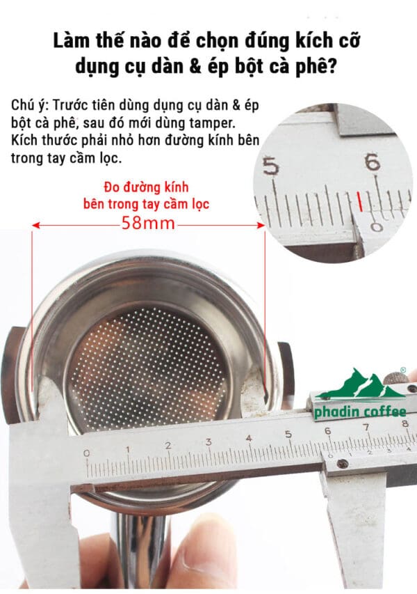 Dụng cụ dàn & ép bột cà phê Macaron bằng thép không gỉ, tamper Espresso điều chỉnh được, đường kính 58 mm